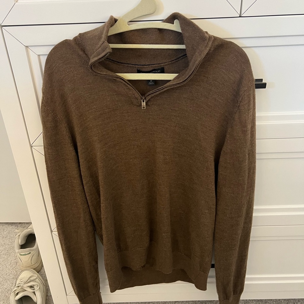 Banana Republic Brown Wool Quarterzip